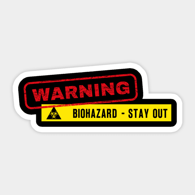 Warning BIOHAZARD - STAY OUT Sticker by Benny Merch Pearl